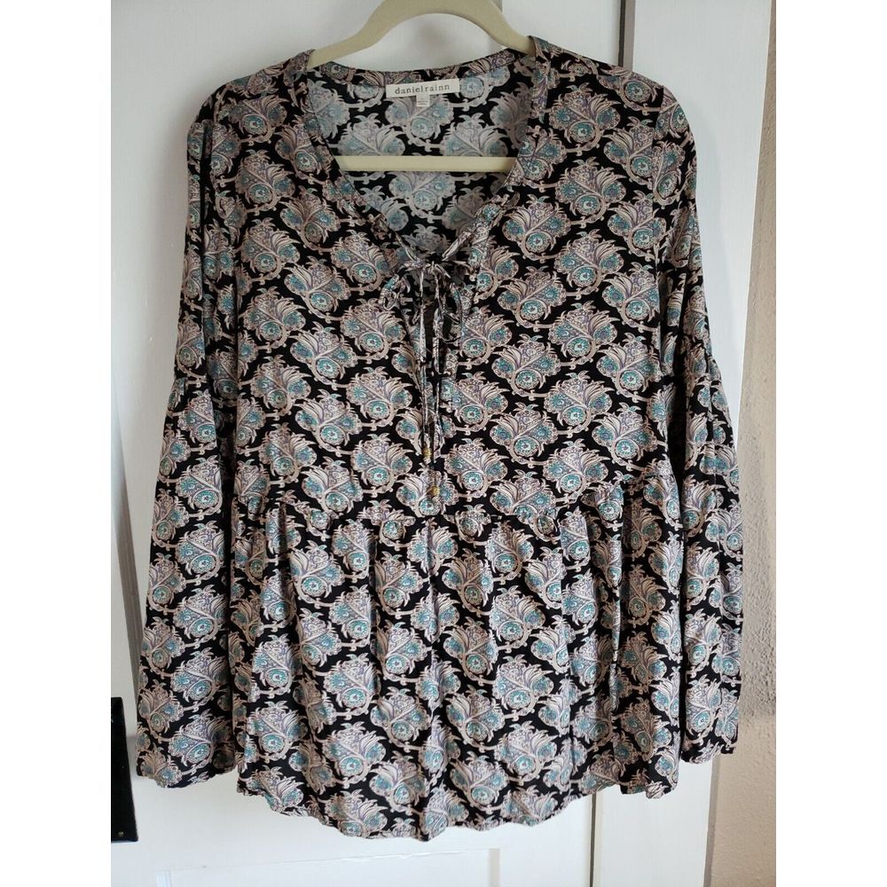 danielrain long bell sleeves women top large 100% Rayon Large